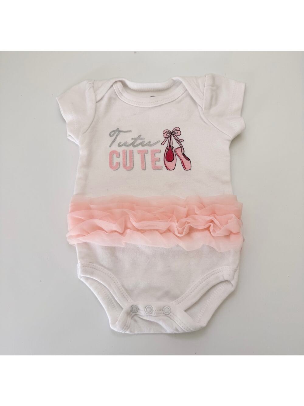 Hudson Baby HB Tutu Cute White Pink Ballet Tutu Baby Onesie Bodysuit